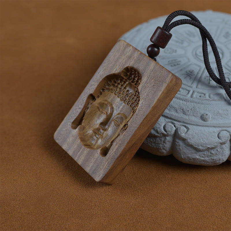Buddha Stones Sandalo verde Simbolo del Buddha Collana pendente positiva - image 4