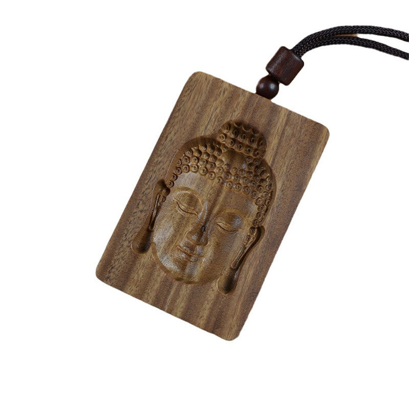 Buddha Stones Sandalo verde Simbolo del Buddha Collana pendente positiva - image 12