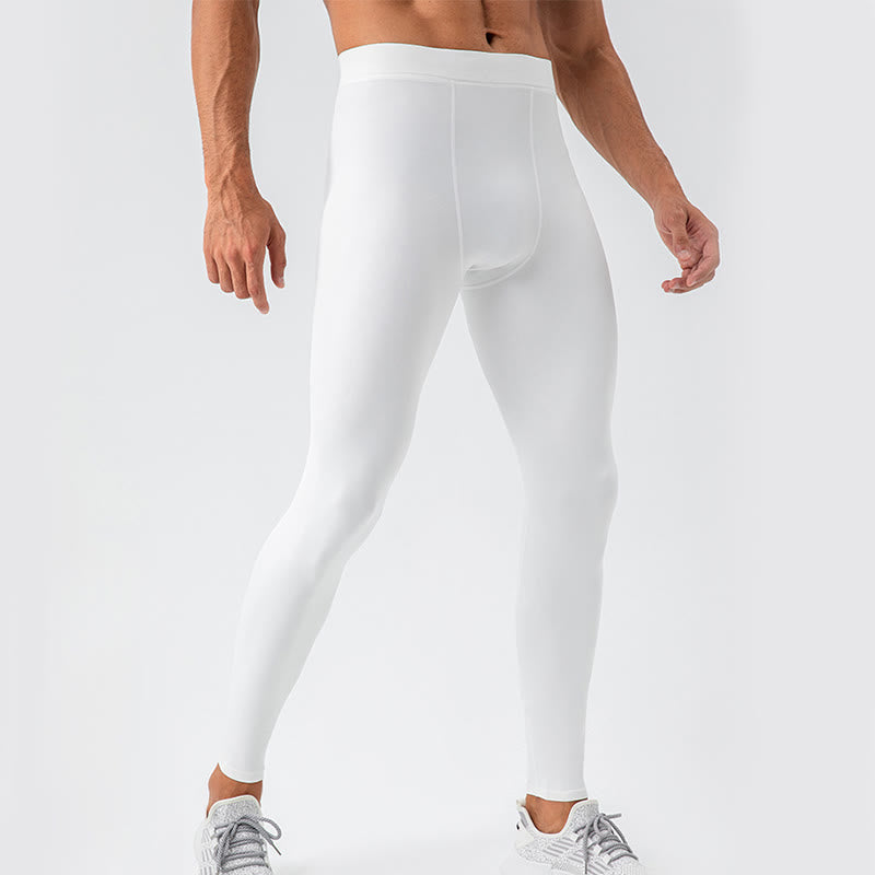 Buddha Stones Pantaloni sportivi da uomo elastici traspiranti a vita alta semplici - Bianco - US/UK/AU44，EU54 (2XL) - image 7