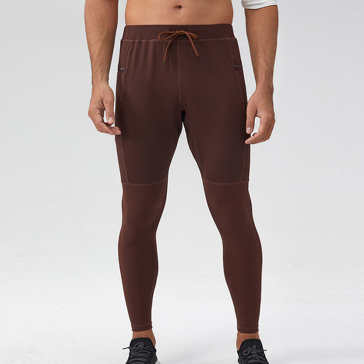 Pantaloni da uomo Buddha Stones a vita alta, traspiranti, ad asciugatura rapida, con tasca con cerniera