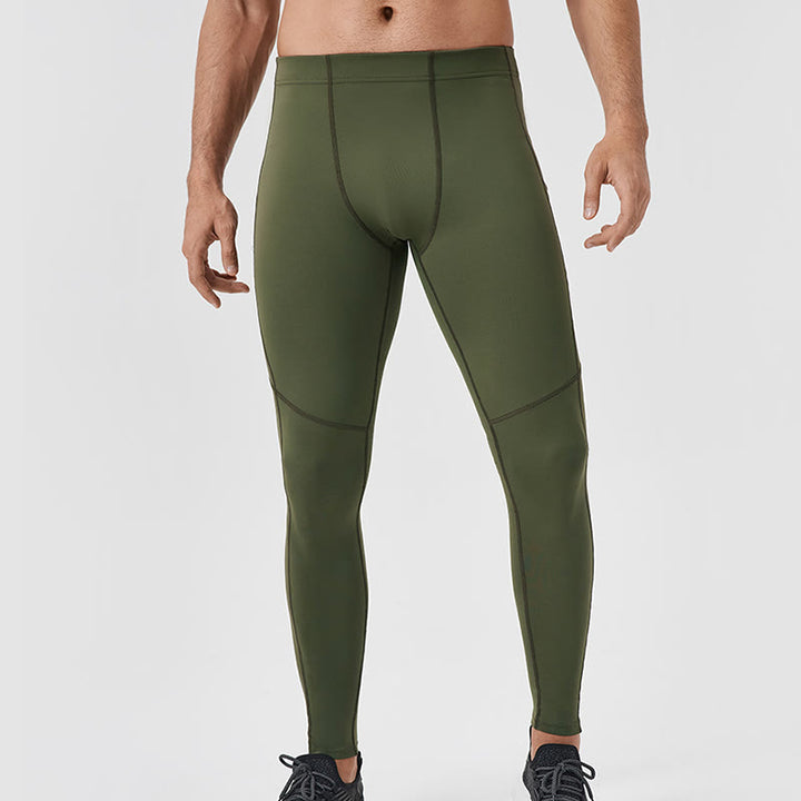 Pantaloni sportivi da uomo elastici e traspiranti con vita alta, tinta unita, Buddha Stones, con tasca posteriore con cerniera