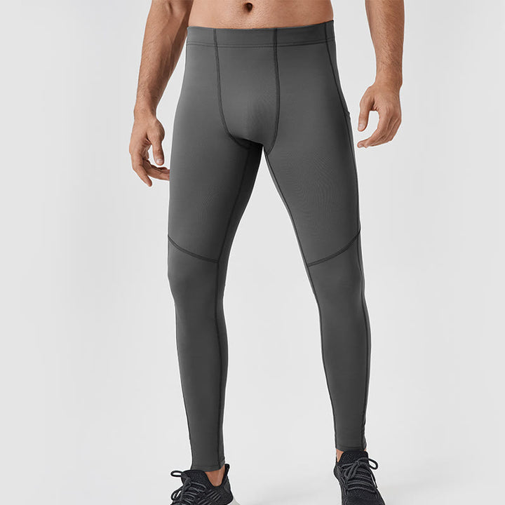 Pantaloni sportivi da uomo elastici e traspiranti con vita alta, tinta unita, Buddha Stones, con tasca posteriore con cerniera