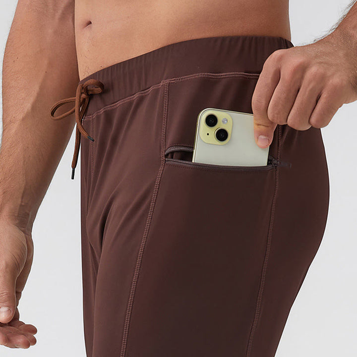 Pantaloni da uomo Buddha Stones a vita alta, traspiranti, ad asciugatura rapida, con tasca con cerniera
