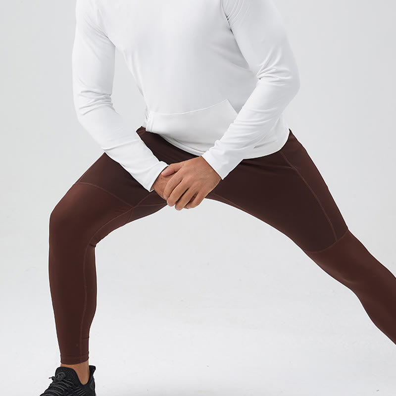 Pantaloni da uomo Buddha Stones a vita alta, traspiranti, ad asciugatura rapida, con tasca con cerniera