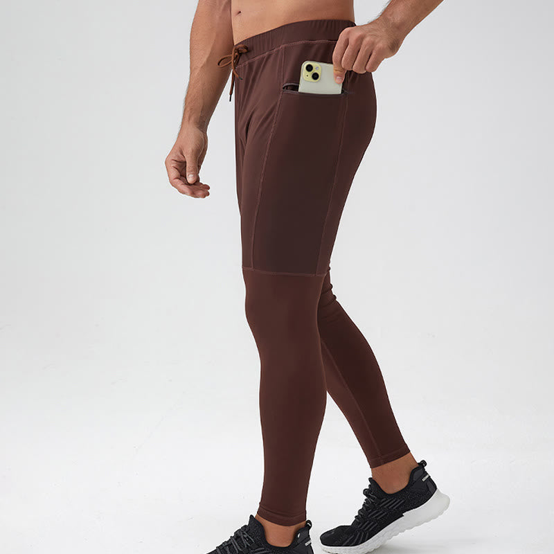 Pantaloni da uomo Buddha Stones a vita alta, traspiranti, ad asciugatura rapida, con tasca con cerniera