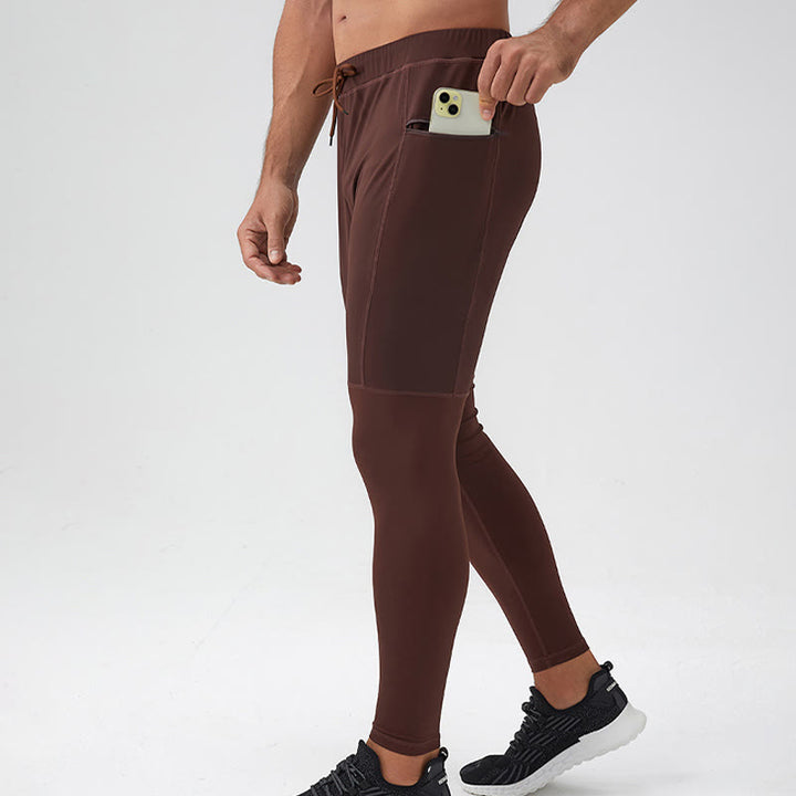 Pantaloni da uomo Buddha Stones a vita alta, traspiranti, ad asciugatura rapida, con tasca con cerniera