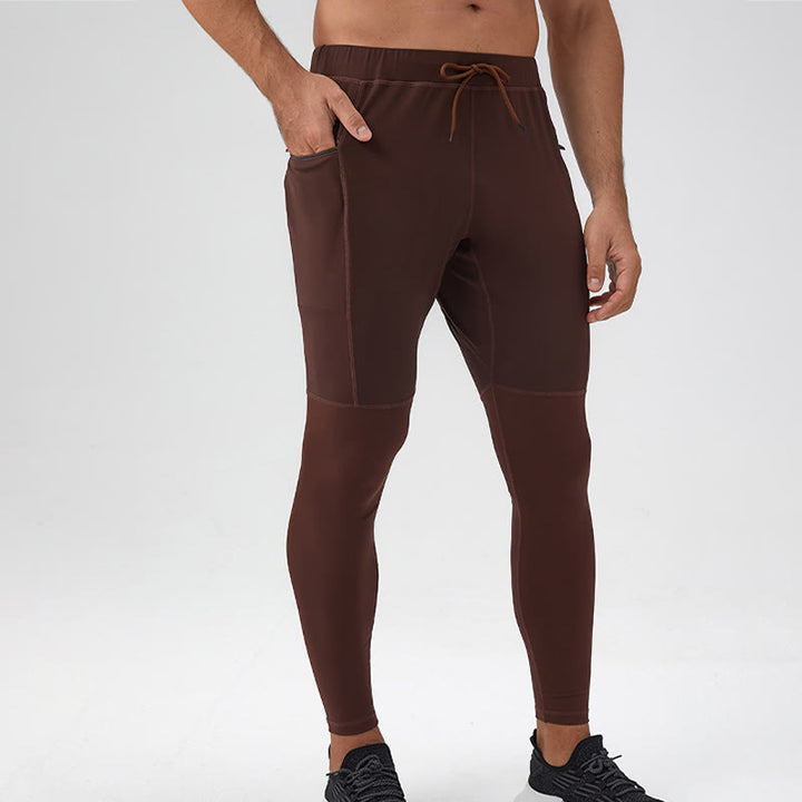 Pantaloni da uomo Buddha Stones a vita alta, traspiranti, ad asciugatura rapida, con tasca con cerniera