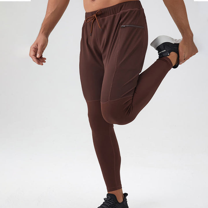Pantaloni da uomo Buddha Stones a vita alta, traspiranti, ad asciugatura rapida, con tasca con cerniera