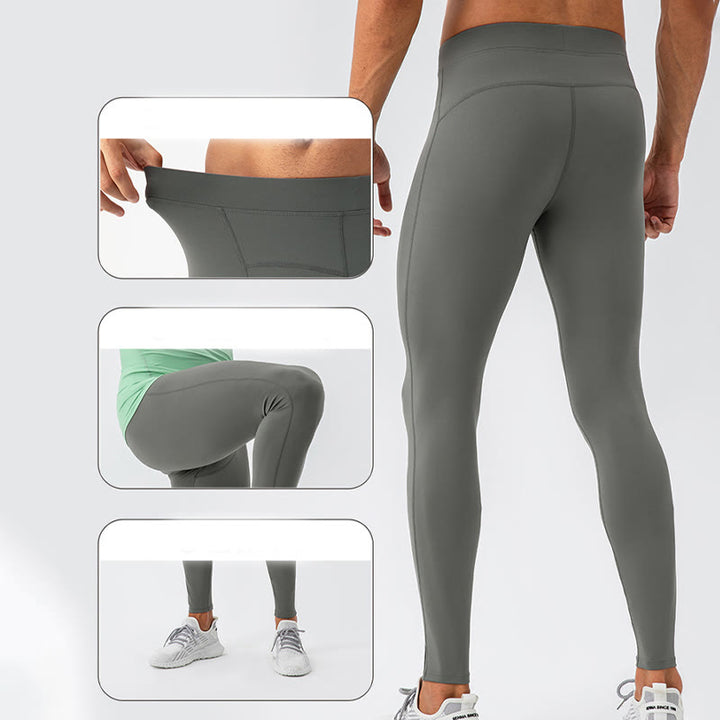 Pantaloni da uomo sportivi da palestra traspiranti ad asciugatura rapida elastici a vita alta Buddha Stones - image 4