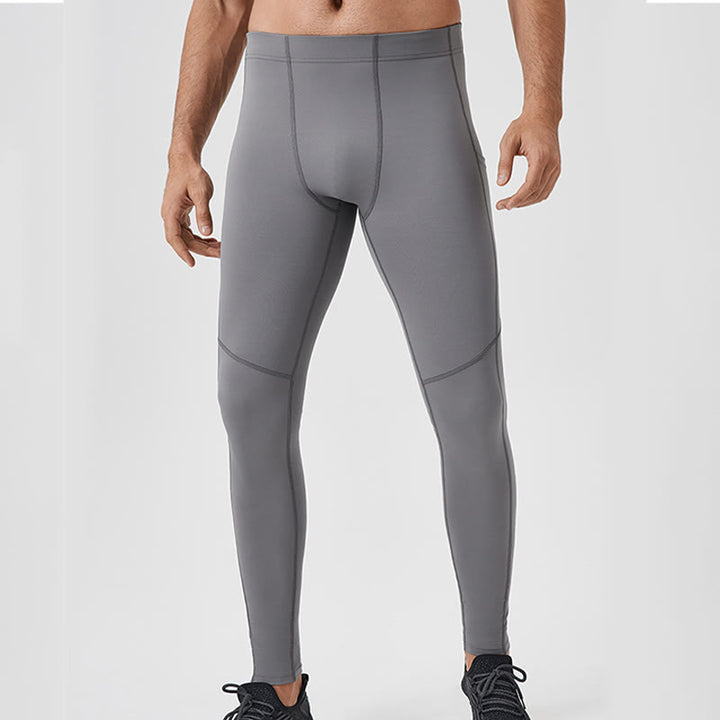 Pantaloni sportivi da uomo elastici e traspiranti con vita alta, tinta unita, Buddha Stones, con tasca posteriore con cerniera