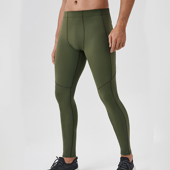 Pantaloni sportivi da uomo elastici e traspiranti con vita alta, tinta unita, Buddha Stones, con tasca posteriore con cerniera