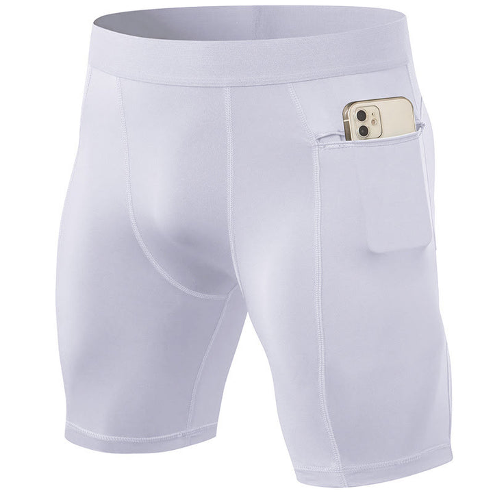 Buddha Stones Pantaloncini sportivi aderenti elasticizzati ad alta elasticità ad asciugatura rapida con tasche con cerniera da uomo