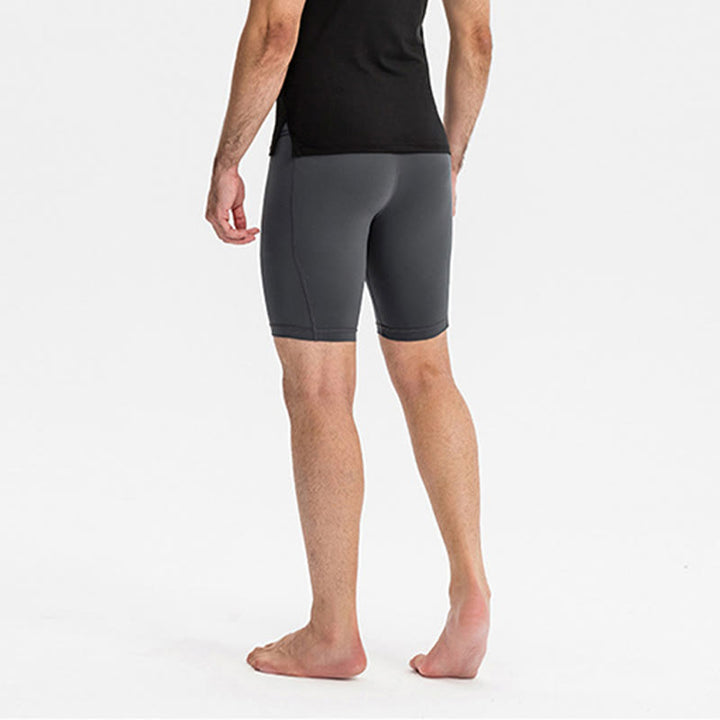 Buddha Stones Pantaloncini sportivi aderenti elasticizzati ad alta elasticità ad asciugatura rapida con tasche con cerniera da uomo