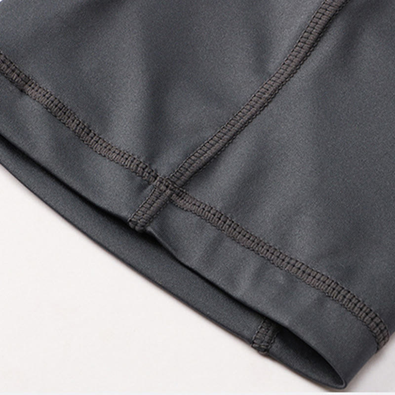 Buddha Stones Pantaloncini sportivi aderenti elasticizzati ad alta elasticità ad asciugatura rapida con tasche con cerniera da uomo - image 12