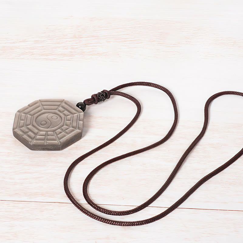 Collana con Buddha Stones, argento, lucentezza, ossidiana, simbolo di Yin e Yang, protezione - image 4