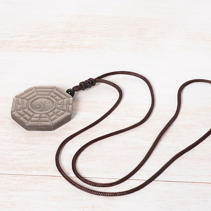 Collana con Buddha Stones, argento, lucentezza, ossidiana, simbolo di Yin e Yang, protezione - image 4