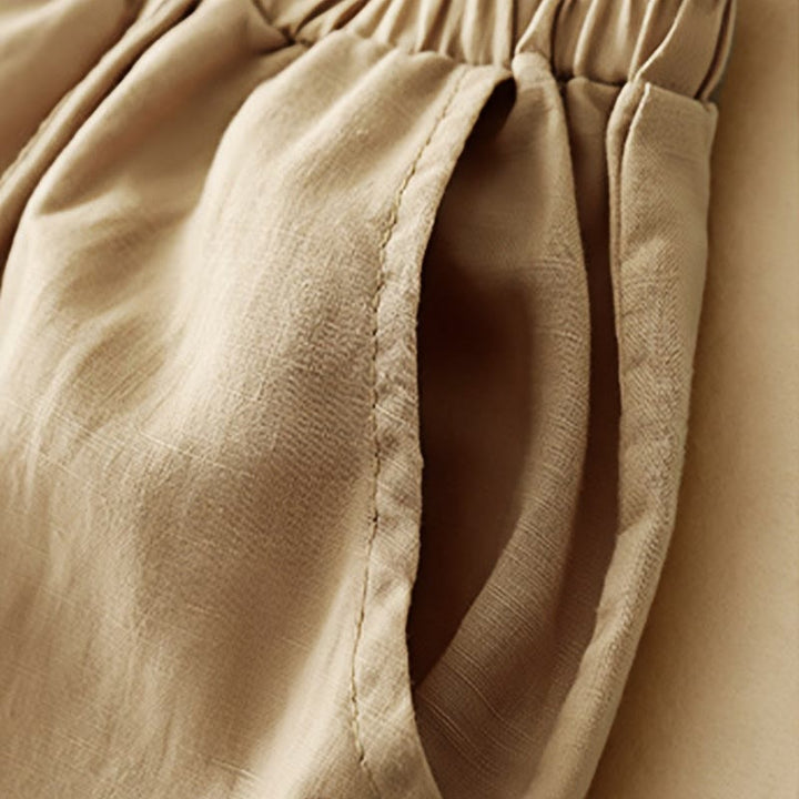 Pantaloni harem da donna in cotone con tasche, lunghezza 7-8, in tessuto patchwork con ricamo casual Buddha Stones - image 4