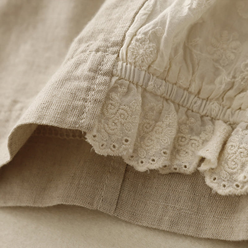 Pantaloni harem da donna in cotone con tasche, lunghezza 7-8, in tessuto patchwork con ricamo casual Buddha Stones - image 9