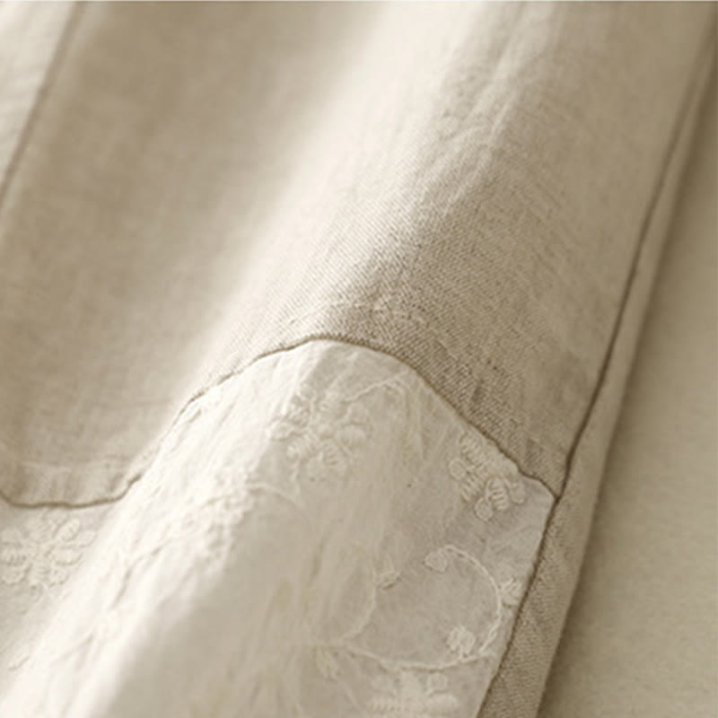 Pantaloni harem da donna in cotone con tasche, lunghezza 7-8, in tessuto patchwork con ricamo casual Buddha Stones - image 10