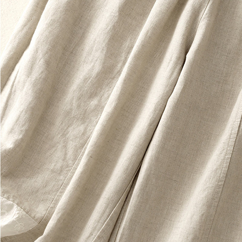 Pantaloni harem da donna in cotone con tasche, lunghezza 7-8, in tessuto patchwork con ricamo casual Buddha Stones - image 12