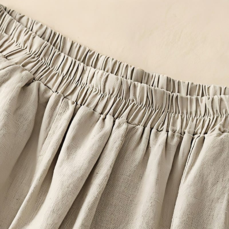 Pantaloni harem da donna in cotone con tasche, lunghezza 7-8, in tessuto patchwork con ricamo casual Buddha Stones - image 14