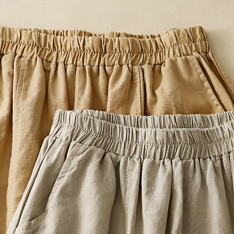 Pantaloni harem da donna in cotone con tasche, lunghezza 7-8, in tessuto patchwork con ricamo casual Buddha Stones - image 18