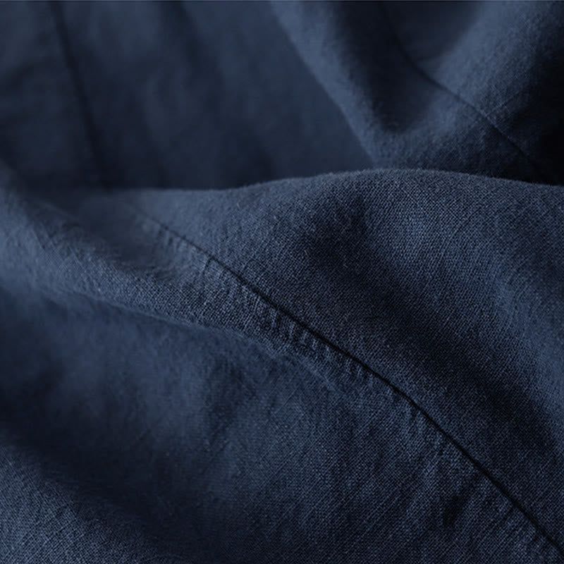 Pantaloni harem in lino e cotone casual tinta unita Buddha Stones da donna, lunghezza 7-8, con tasche - image 20