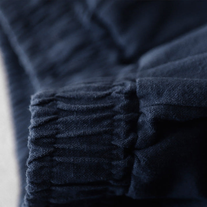 Pantaloni harem in lino e cotone casual tinta unita Buddha Stones da donna, lunghezza 7-8, con tasche - image 22