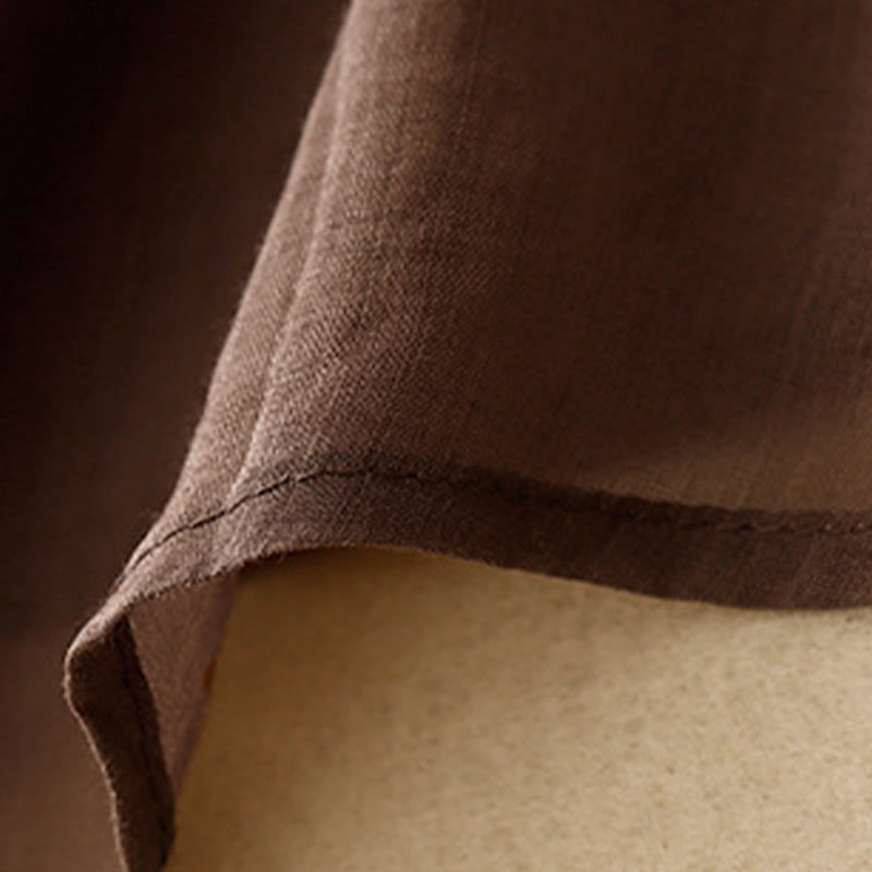 Cardigan in lino e cotone con maniche a mezza campana e scollo a V da donna, casual, motivo Buddha Stones