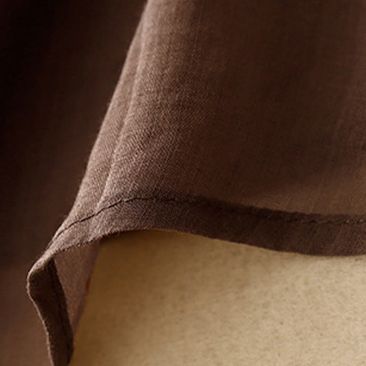 Cardigan in lino e cotone con maniche a mezza campana e scollo a V da donna, casual, motivo Buddha Stones