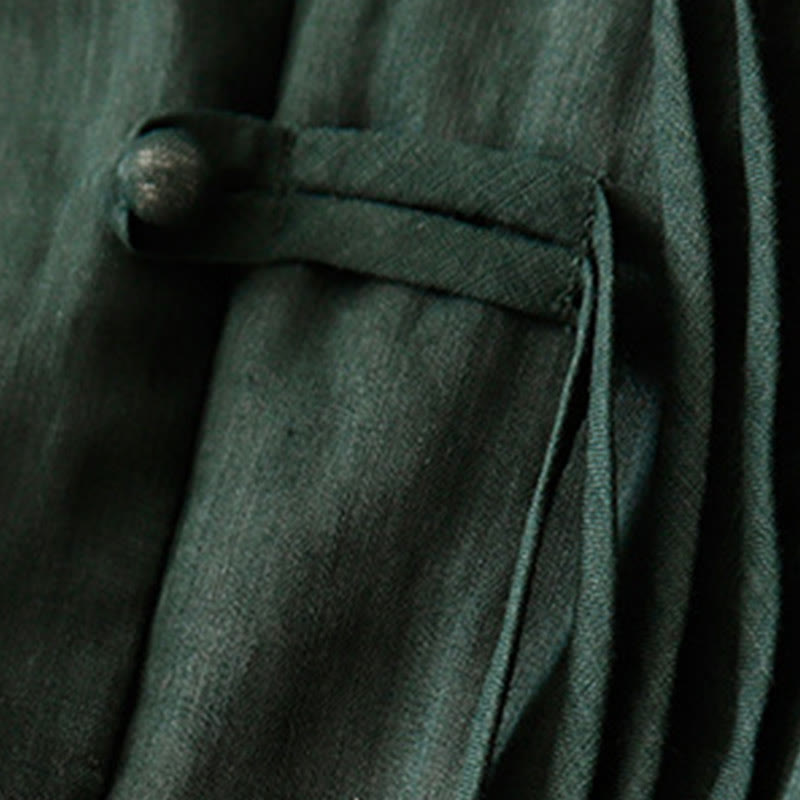 Cardigan in lino e cotone con maniche a mezza campana e scollo a V da donna, casual, motivo Buddha Stones