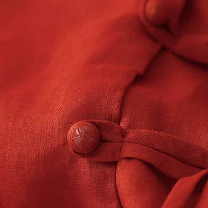 Cardigan in lino e cotone con maniche a mezza campana e scollo a V da donna, casual, motivo Buddha Stones