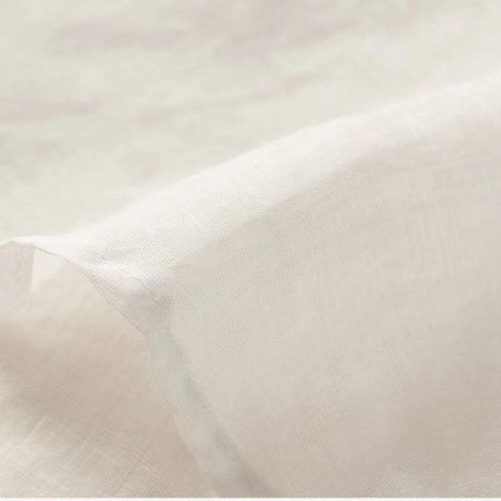 Camicia da donna in cotone a mezza manica con scollo a V e ricamo floreale casual Buddha Stones