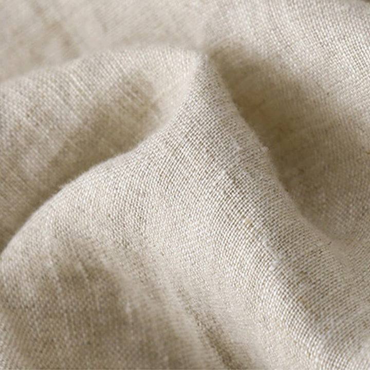 Maglietta da donna in cotone e lino con scollo a giro e coulisse, casual, con ricamo Buddha Stones Tree