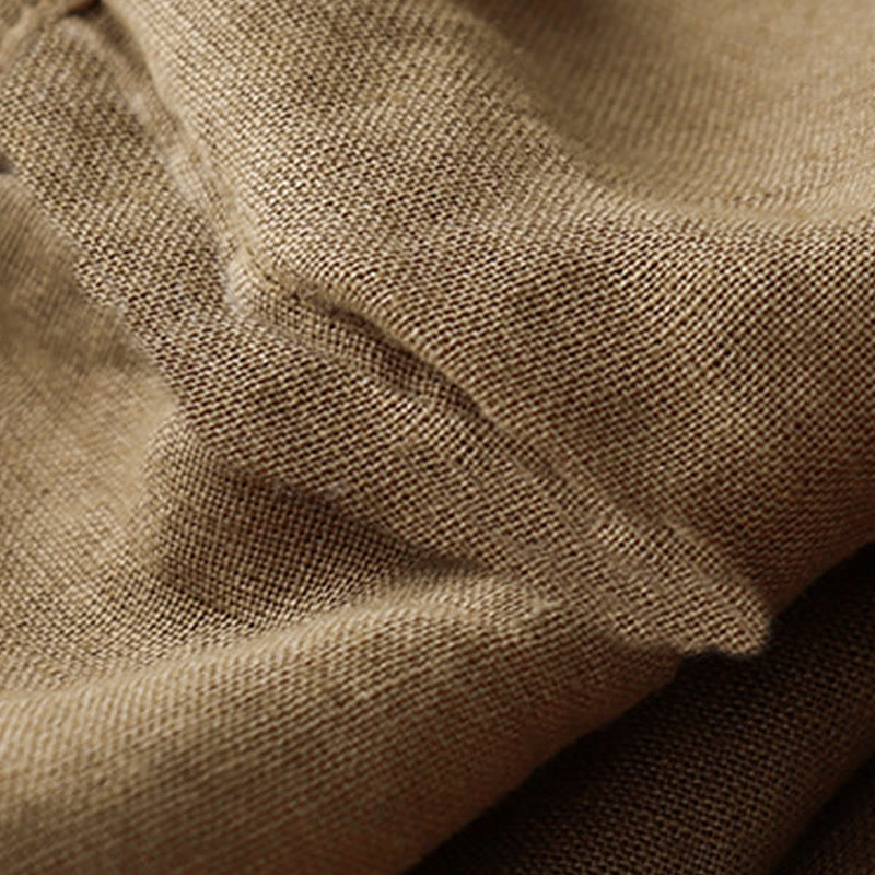 T-shirt da donna a maniche corte con scollo rotondo e coulisse, con ricamo Buddha Stones, in cotone e lino. - image 19