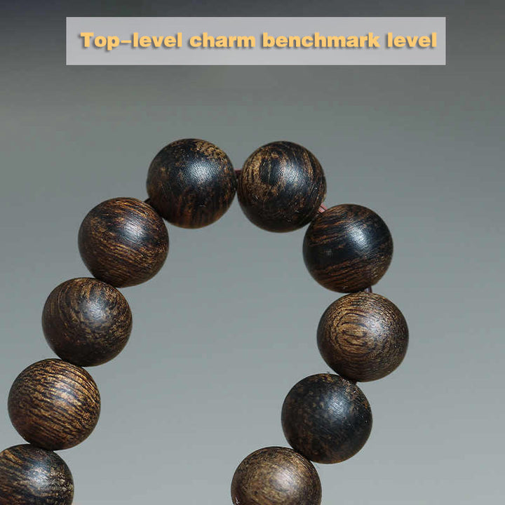 Bracciale con Buddha Stones raro Brunei nero Qinan Agarwood Peace Strength