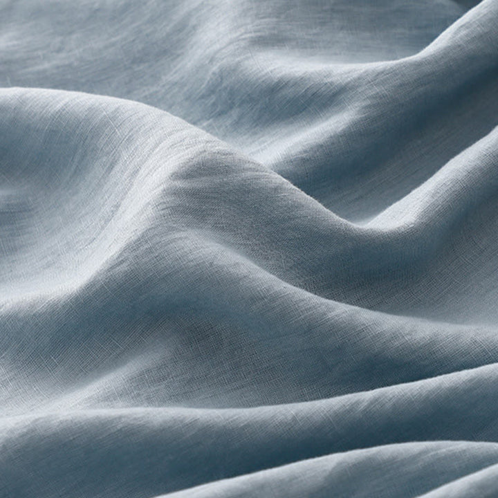 Abito midi in lino e cotone con maniche corte, casual, semplice, girocollo, allacciato, con tasche, Buddha Stones - image 16