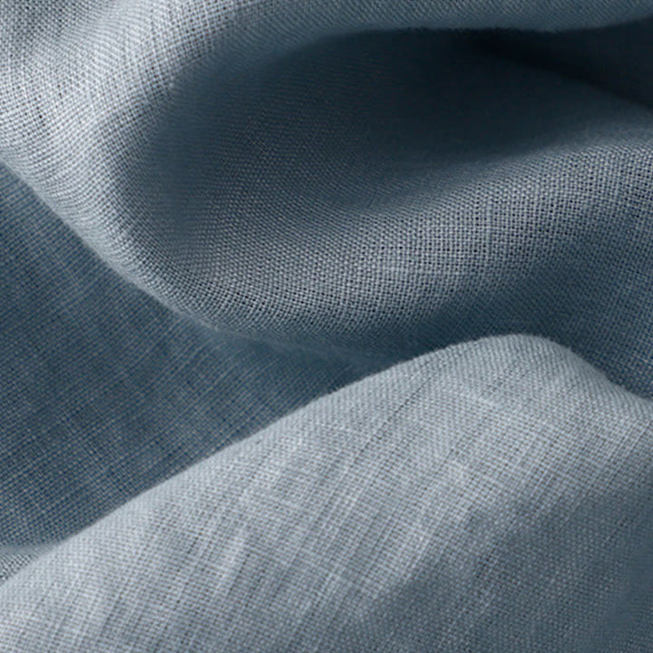 Abito midi in lino e cotone con maniche corte, casual, semplice, girocollo, allacciato, con tasche, Buddha Stones - image 15