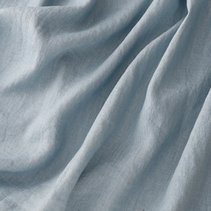 Abito midi in lino e cotone con maniche corte, casual, semplice, girocollo, allacciato, con tasche, Buddha Stones - image 13