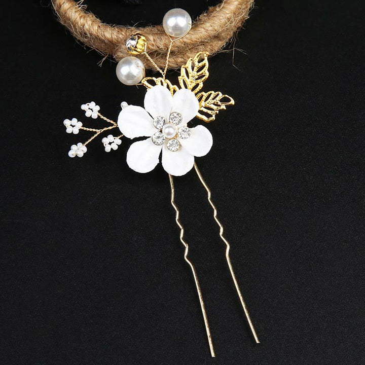 Set di pettini per capelli con forcina e fiore in foglia d'oro fatti a mano, 4 pezzi, Buddha Stones