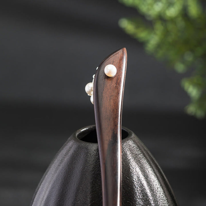 Buddha Stones 925 Fermaglio per capelli in argento sterling con nuvola d'ebano
