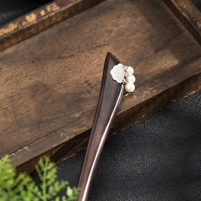 Buddha Stones 925 Fermaglio per capelli in argento sterling con nuvola d'ebano - image 2