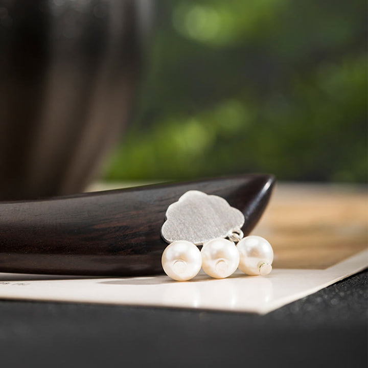 Buddha Stones 925 Fermaglio per capelli in argento sterling con nuvola d'ebano