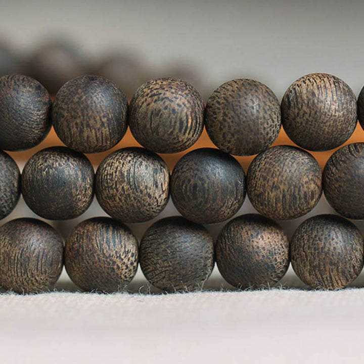 Buddha Stones Nha Trang 108 perline Mala 8 mm braccialetto della pace bianco Qinan Vietnam Agarwood