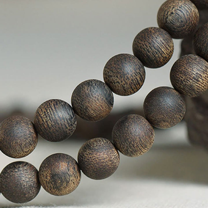 Buddha Stones Nha Trang 108 perline Mala 8 mm braccialetto della pace bianco Qinan Vietnam Agarwood
