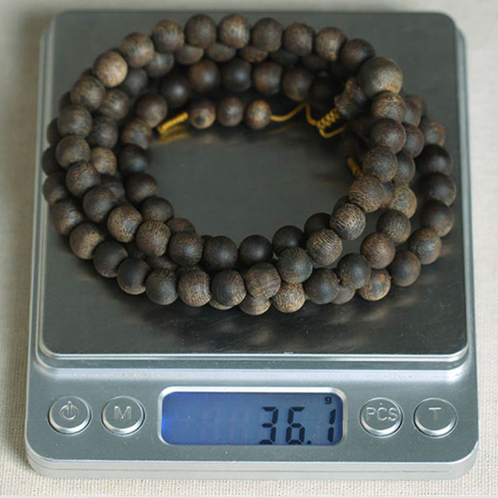 Buddha Stones Nha Trang 108 perline Mala 8 mm braccialetto della pace bianco Qinan Vietnam Agarwood