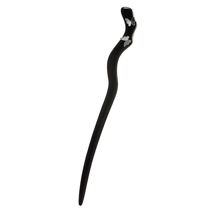 Buddha Stones 925 Sterling Silver Classico Stile Cinese Ebano Farfalla Relax Forcina - image 6