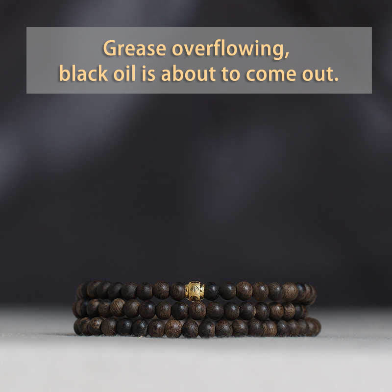 Buddha Stones 108 Mala Beads 999 Gold Bead Raro 5mm Brunei Nero Qinan Agarwood Bracciale Forza della Pace