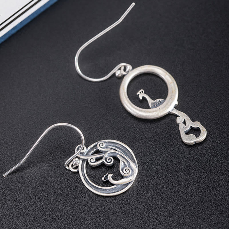 Buddha Stones 925 Sterling Silver Round Asimmetry Peacock Fortune