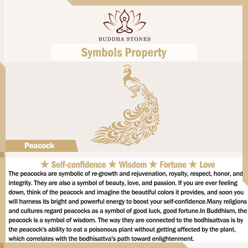 Buddha Stones 925 Sterling Silver Round Asimmetry Peacock Fortune